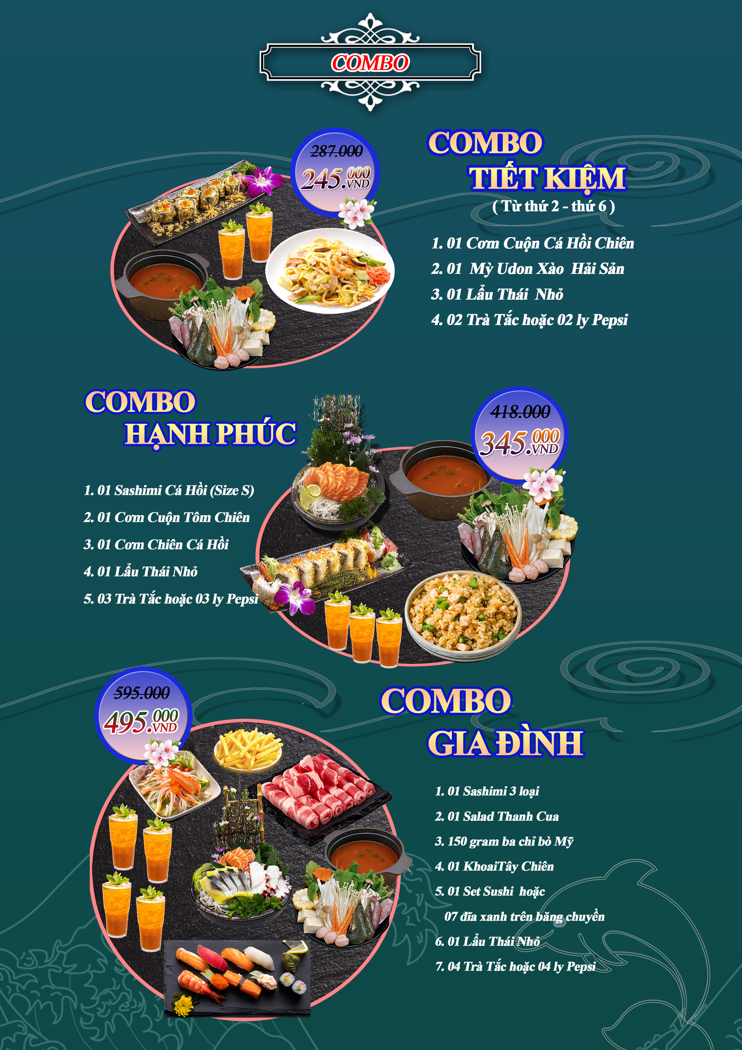 Thực đơn Combo Đặc Sắc